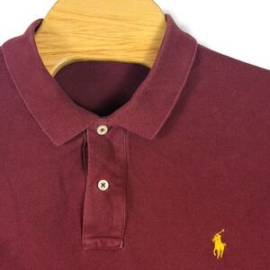 Vintage Polo Ralph Lauren Polo Shirt Men XL Maroon Long Sleeve Classic Pony Golf